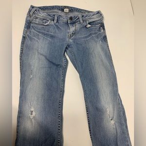 Silver Jeans Alex Distressed Light Wash Jeans - 29